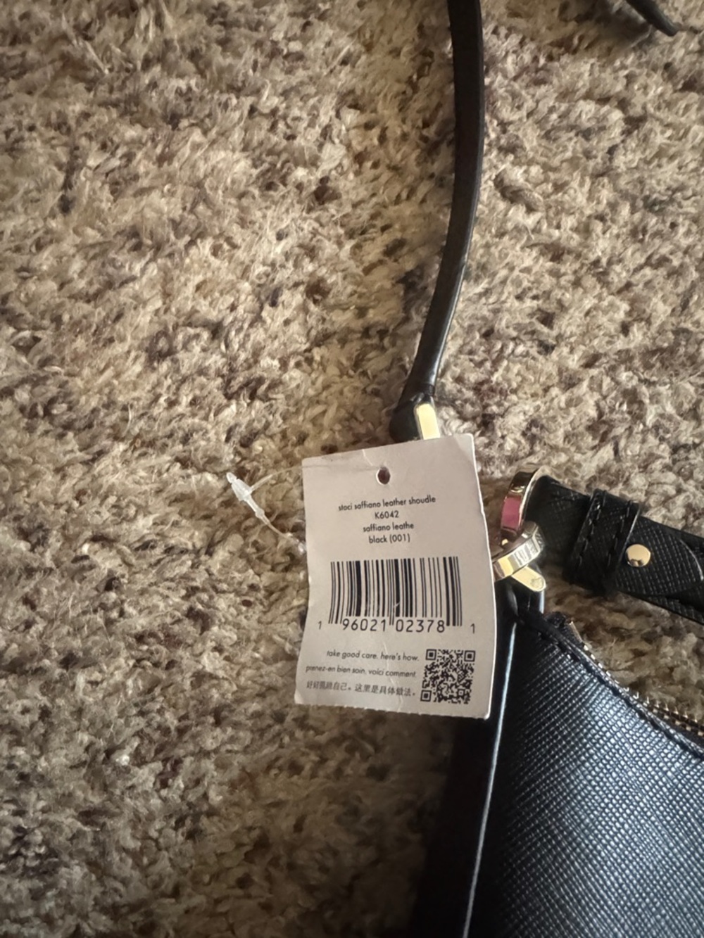 kate spade black leather shoulder bag with gold logo - Picture 2 of 6